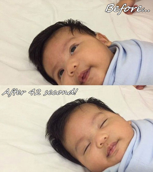 Chỉ với một tờ giấy ăn sạch, anh đã ru con trai 3 tháng tuổi của mình ngủ say chỉ trong 42 giây.